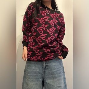 funky black pink sweater